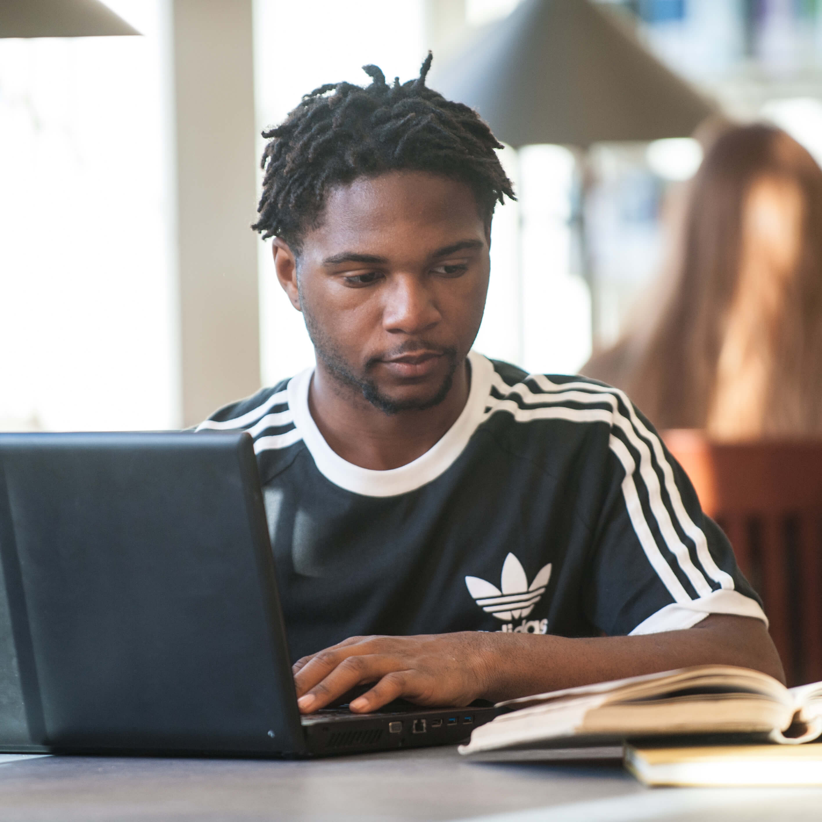 Student at a laptop